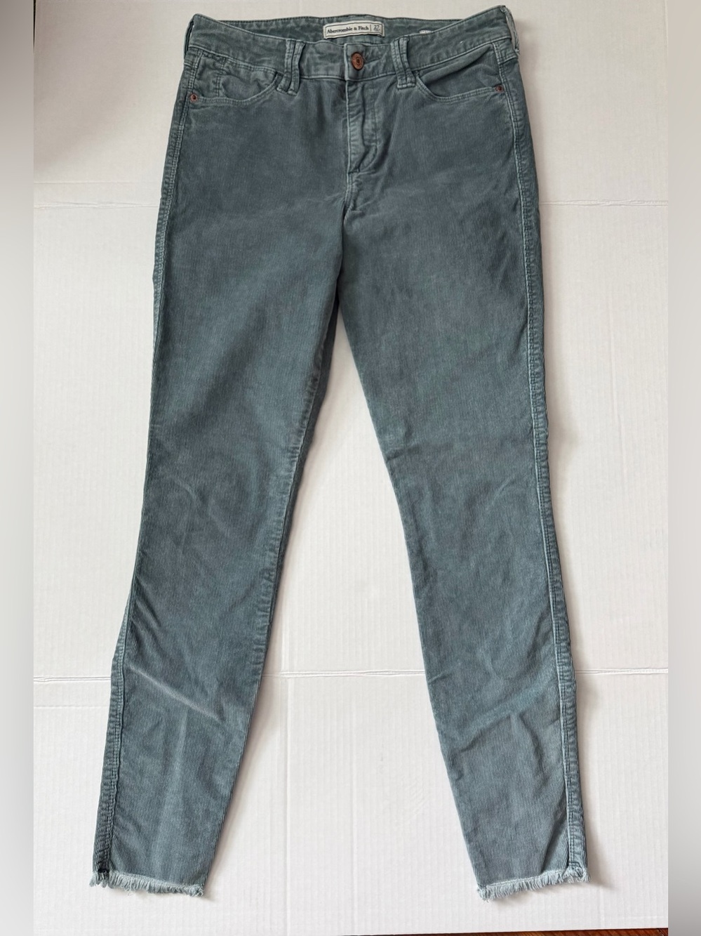 Abercrombie & Fitch Slate Green Skinny Corduroy Pants